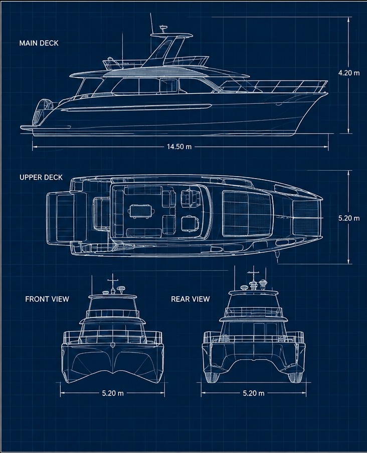 Kraken Cinco technical boat plan